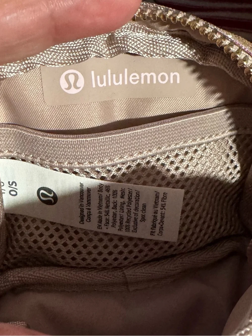 Lululemon Zipper Pouch water bottle Sparkle Rose / Gold Women's Pink NWT
